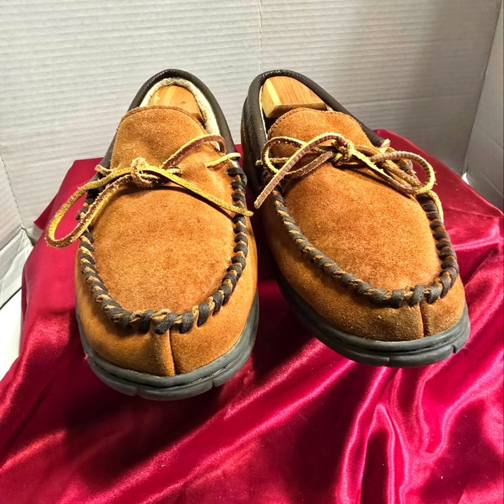 L.B.EVANS MEN'S ATLIN SLIPPERS INDOOR/OUTDOOR BROWN SUEDE LEATHER SIZE 10M